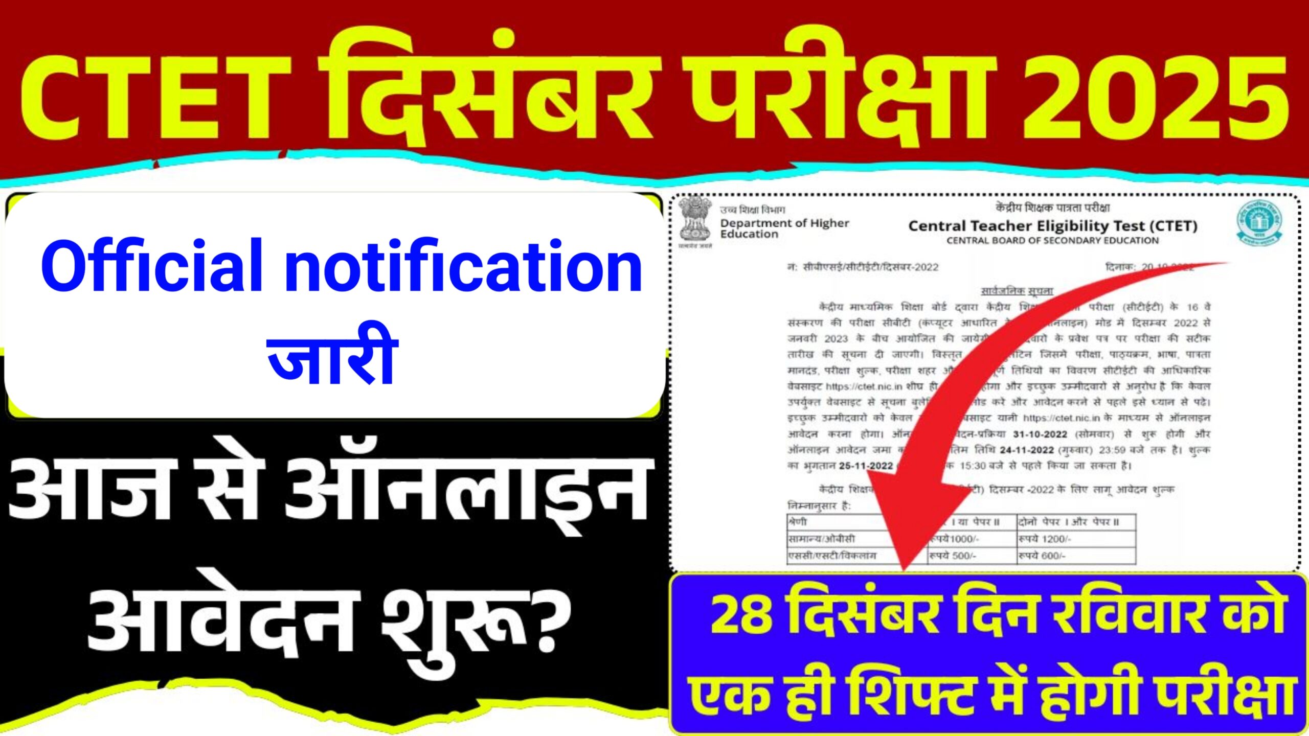 CTET December 2025 Exam Official Notification Out